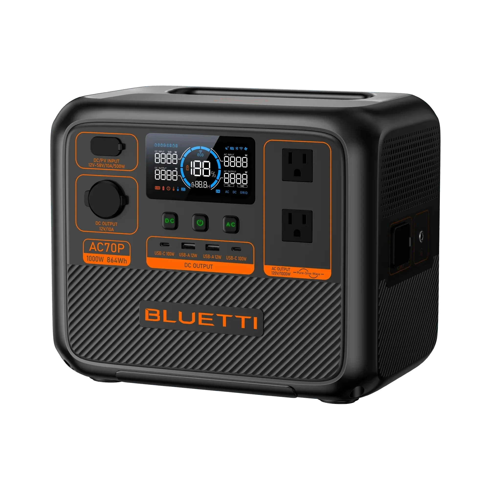 BLUETTI AC70P Portable Power Station | 1000W 864Wh - Green Vista Living