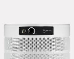 Airpura 700 white air purifier with control panel, on/off switch and perforated grill