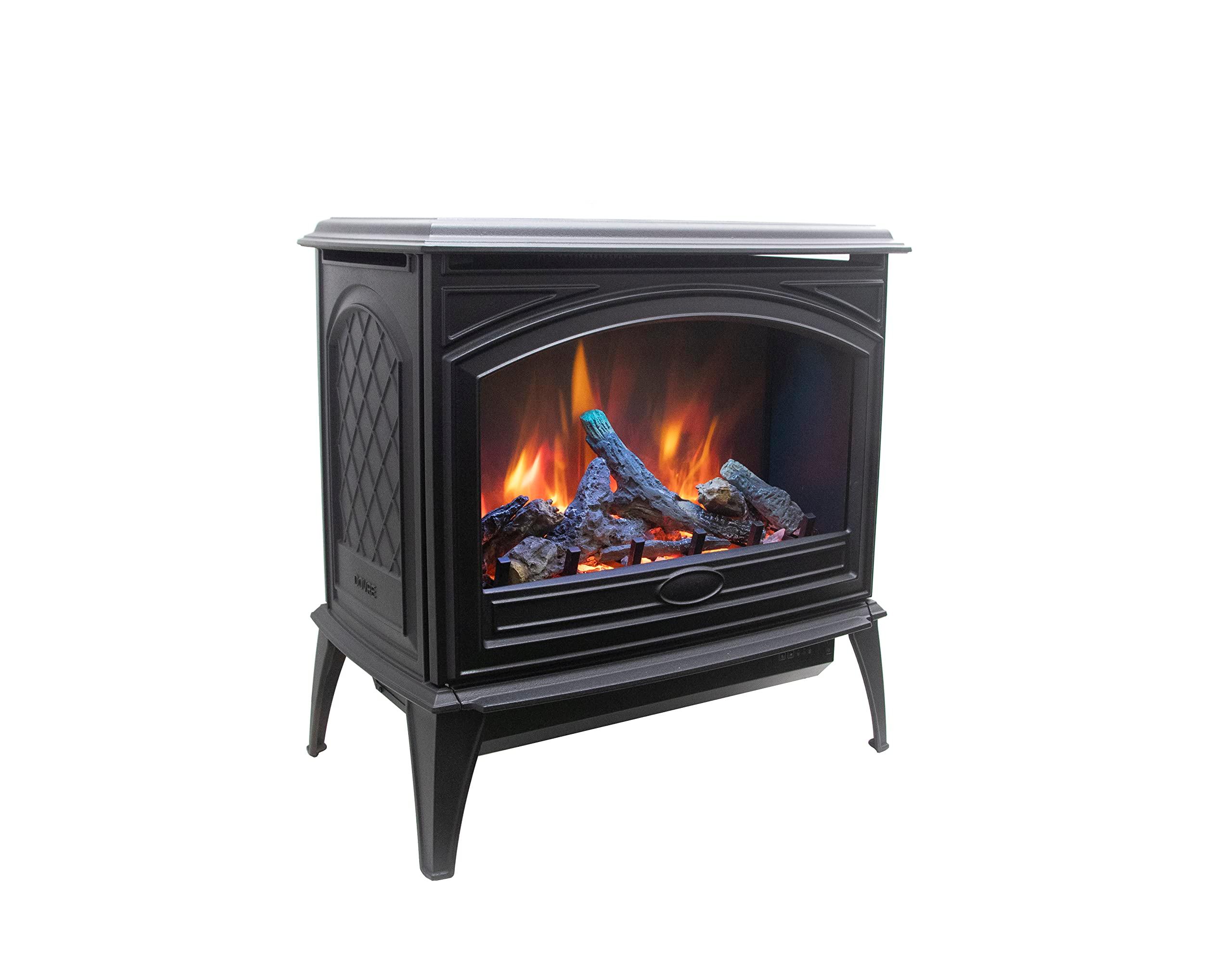 Amantii E50-NA Lynwood Series - 50 cm Freestand Electric Stove Featuring a Cast Iron Frame and a 10 Piece Birch Log Set - Green Vista Living