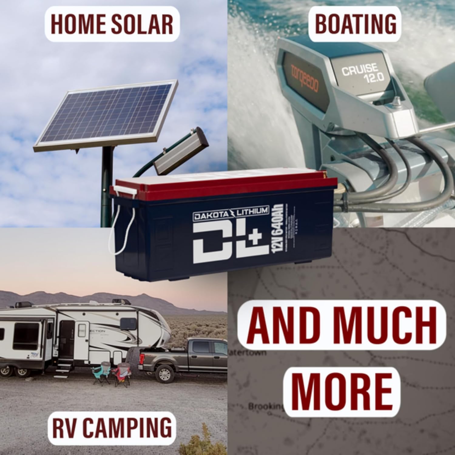 Dakota Lithium + 12V 640Ah LiFePO4 Dual Purpose Battery with CAN Bus - Green Vista Living