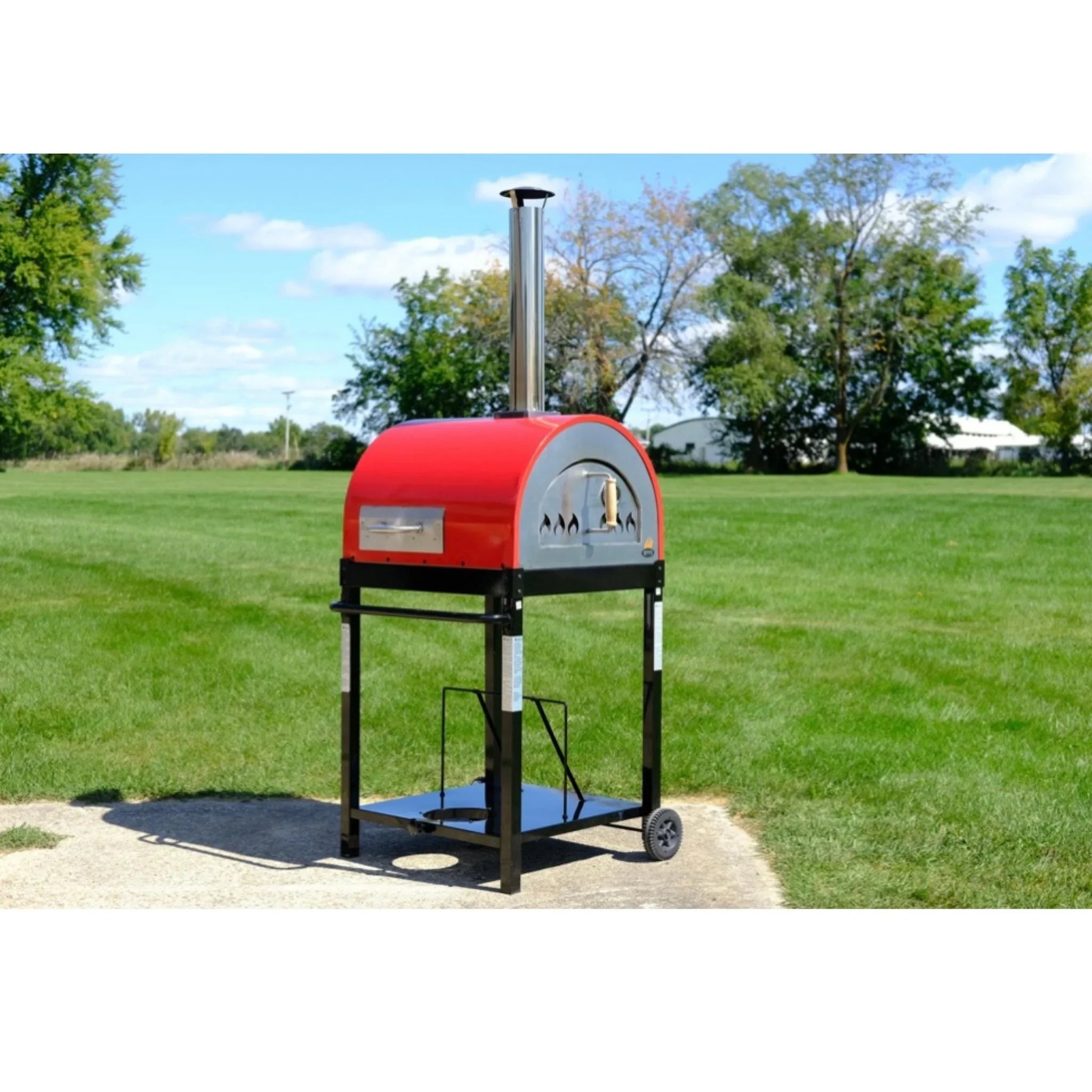 WPPO Traditional 25" Dual Fueled Pizza Oven With Gas Attachment- Wood and Gas Powered - Green Vista Living