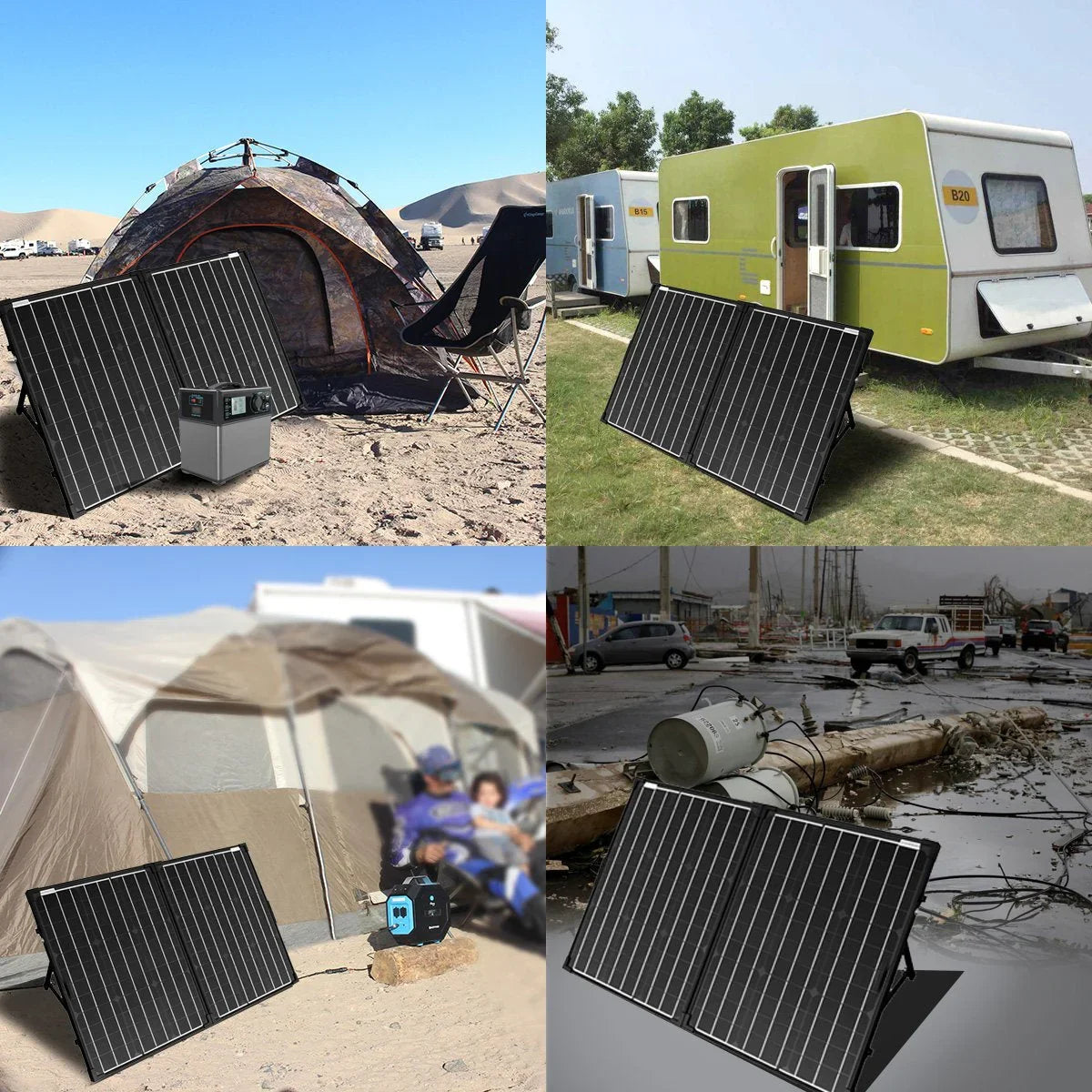 ACOPower 100w 12v Portable Solar Panel kit, Foldable Mono Suitcase, proteusX Waterproof 20A Charge Controller - Green Vista Living