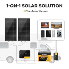 BougeRV 200 Watt Rigid Bifacial 10BB Mono Solar Panel - Green Vista Living