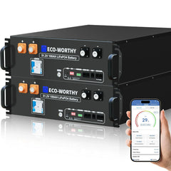 ECO-WORTHY 48V 100Ah Server Rack Battery | 5.12kWh V3 Lithium Battery | UL1973 | UL9540A | CEC Eco-Worthy