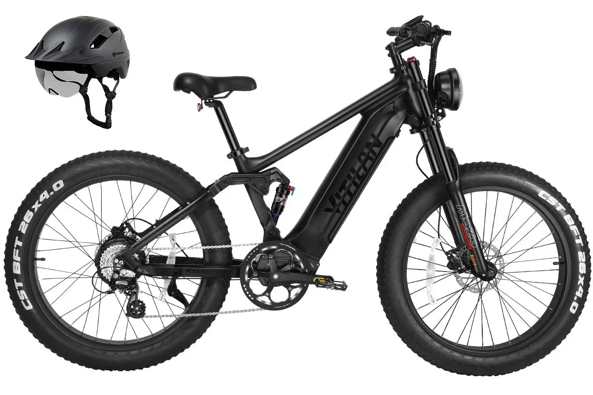 Vitilan T7PRO Full Suspension Mountain E-bike - Green Vista Living