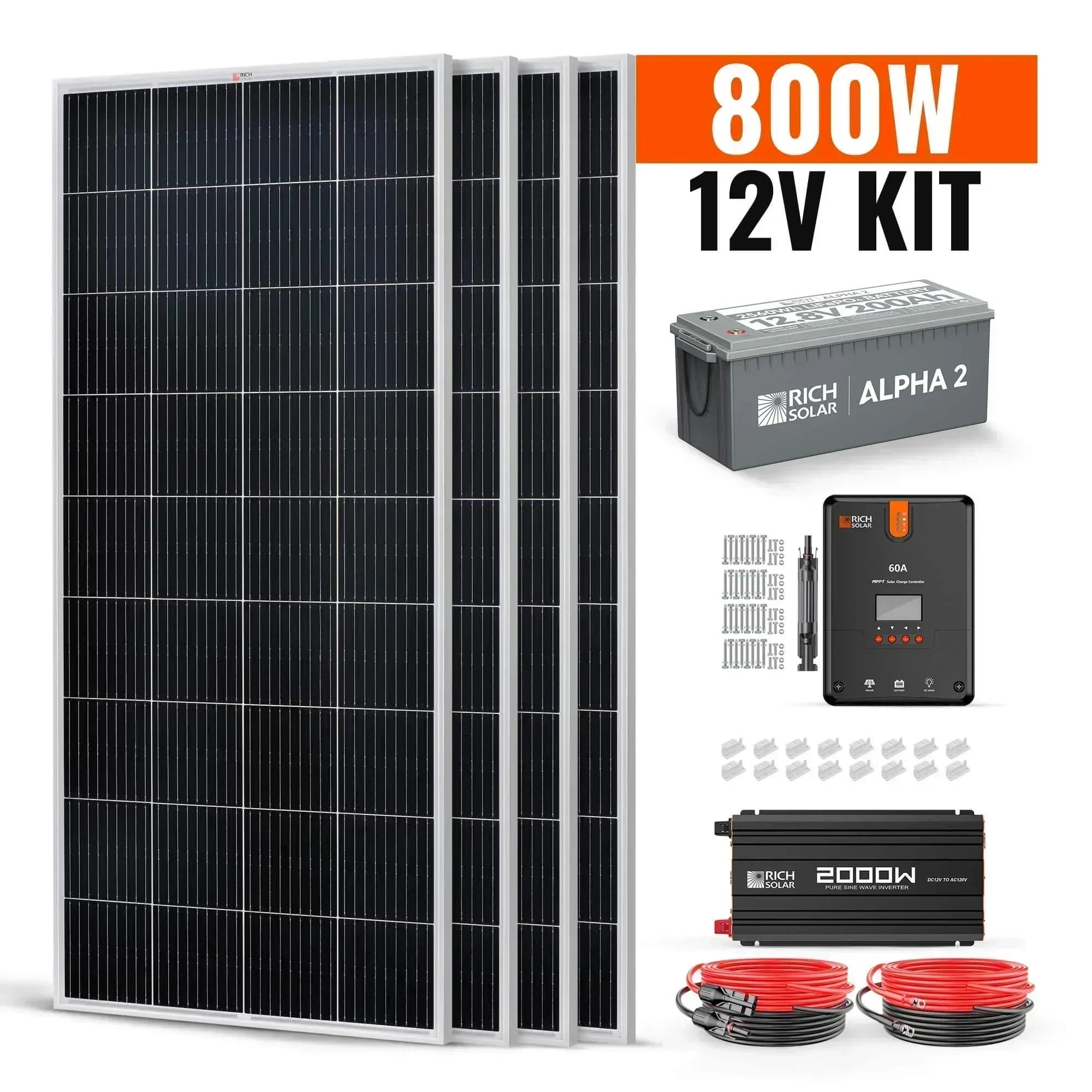 Rich Solar - 800 Watt Complete Solar Kit - Green Vista Living