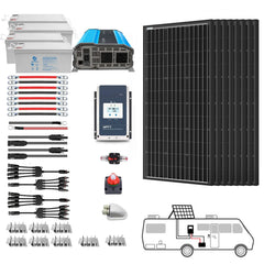 ACOPOWER Deep Cycle GEL Battery Mono Solar Power Complete System with Battery and Inverter for RV Boat 12V Off Grid Kit - Green Vista Living