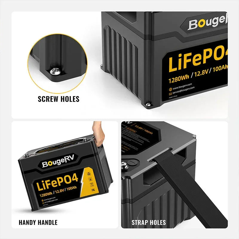 12V 1280Wh/100Ah LiFePO4 Battery - Green Vista Living