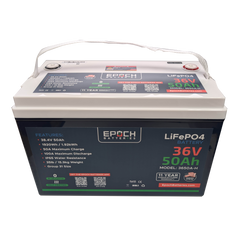 Epoch Batteries 36V 50Ah Essential Series - Bluetooth & Heated LiFePO4 Battery - Green Vista Living