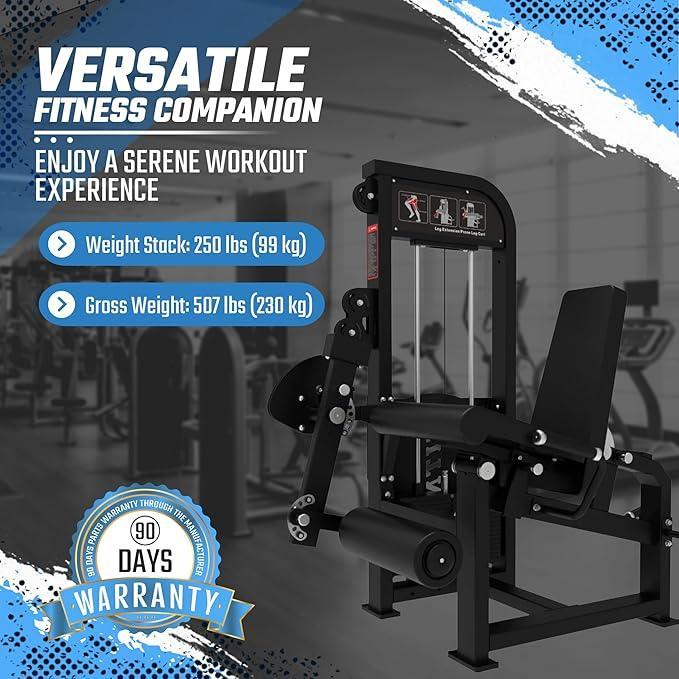 Selectorized Leg Extension & Prone Leg Curl Combo w/250lb weight stack (New) Sports & Fitness Exchange