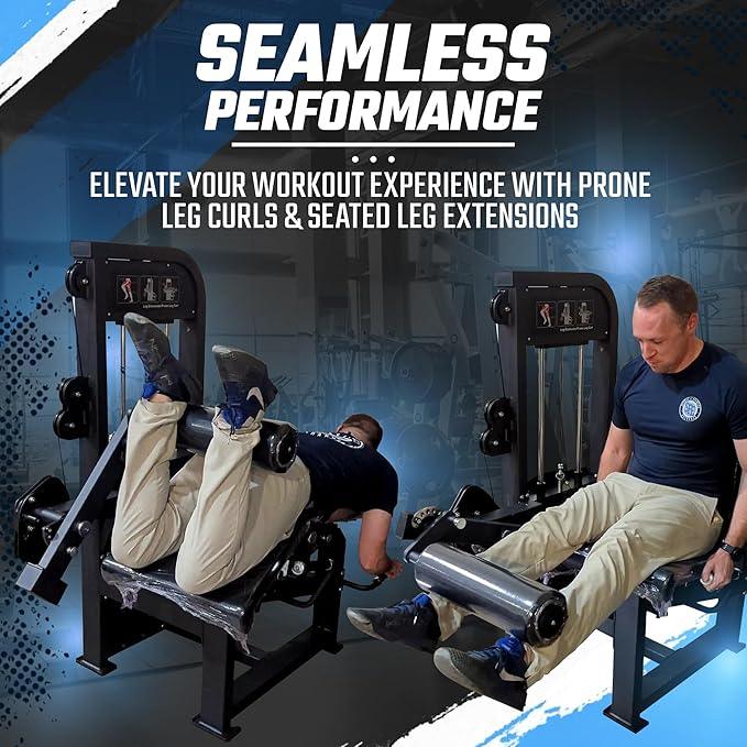 Selectorized Leg Extension & Prone Leg Curl Combo w/250lb weight stack (New) Sports & Fitness Exchange