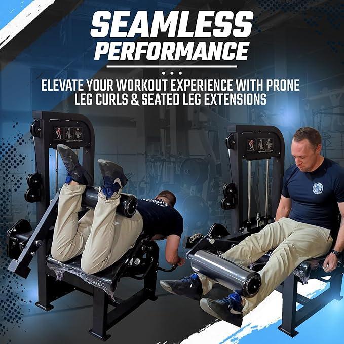 Selectorized Leg Extension & Prone Leg Curl Combo w/250lb weight stack (New) Sports & Fitness Exchange