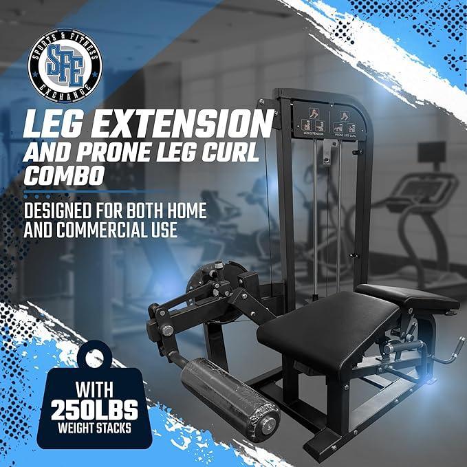 Selectorized Leg Extension & Prone Leg Curl Combo w/250lb weight stack (New) - Green Vista Living