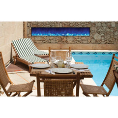 Amantii 88 Inch Panorama Slim BI-88-SLIM-OD Linear Indoor or Outdoor Electric Fireplace - Green Vista Living