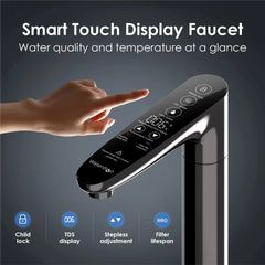 Waterdrop smart touch display faucet with digital water quality and temperature control