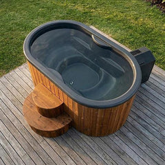 SaunaLife 2-Person Thermo-Pine Cold/Hot Plunge Tub w/ Water Chiller/Heater | Model S2N - Green Vista Living