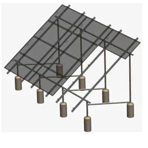 Tamarack Solar 90798-A Ground Mount Kit A | 4 Modules per Column 186" Rails | 4 Posts - Green Vista Living