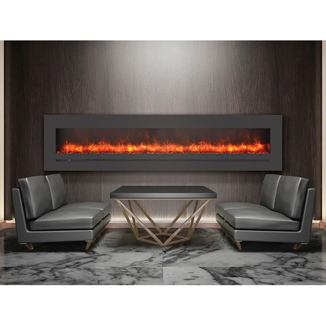 Sierra Flame 48 Inch Linear Wall Mount Electric Fireplace WM-FML-60-6623-STL - Green Vista Living