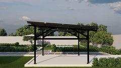 Chiko USA Premier Residential Steel Carport | Black | Solar Pergola | Solar Gazebo - Green Vista Living