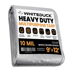 16’ x 20’ Heavy Duty Poly Tarp 10 mil, 6 oz - Black & Silver - Green Vista Living