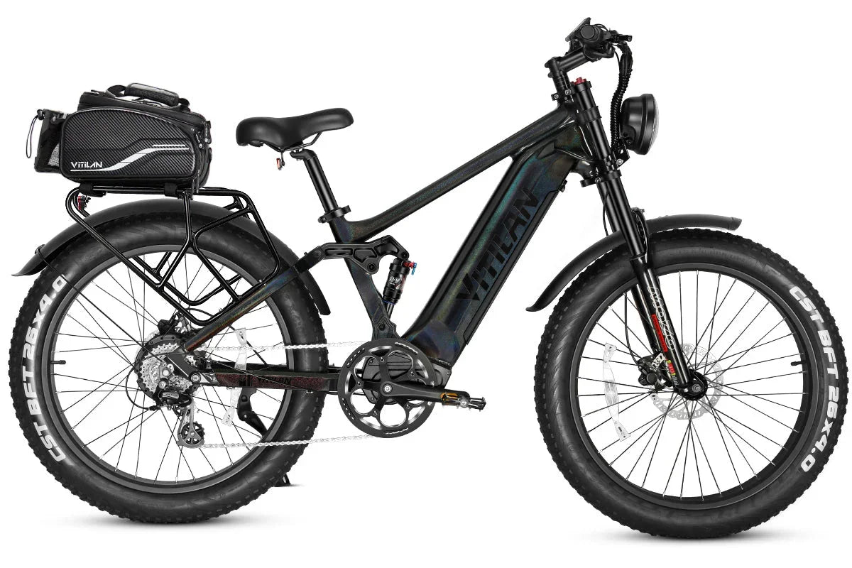 Vitilan T7PRO Full Suspension Mountain E-bike - Green Vista Living