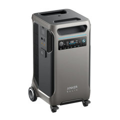 Anker Solix portable power station with digital display, control panel and wheels