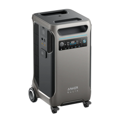 Anker Solix portable power station inverter with wheels, digital display, and handles
