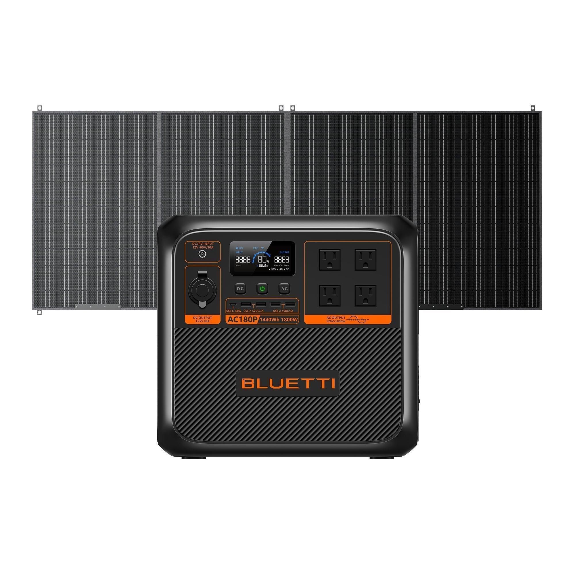 BLUETTI AC180P Portable Power Station Solar Generator - Green Vista Living