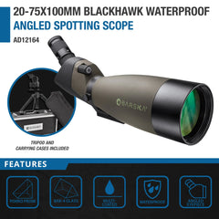 Barska 25-75x100mm Blackhawk Waterproof Angled Spotting Scope