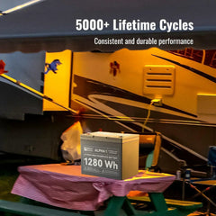 ALPHA 1 | 12V 100Ah LiFePO4 Battery | Powerful 12V Lithium Battery for RVs, Trailers, Vans, Boats, Off-Grid | 5,000 Lifetime Cycles | Bluetooth and Internal Heat Technology - Green Vista Living