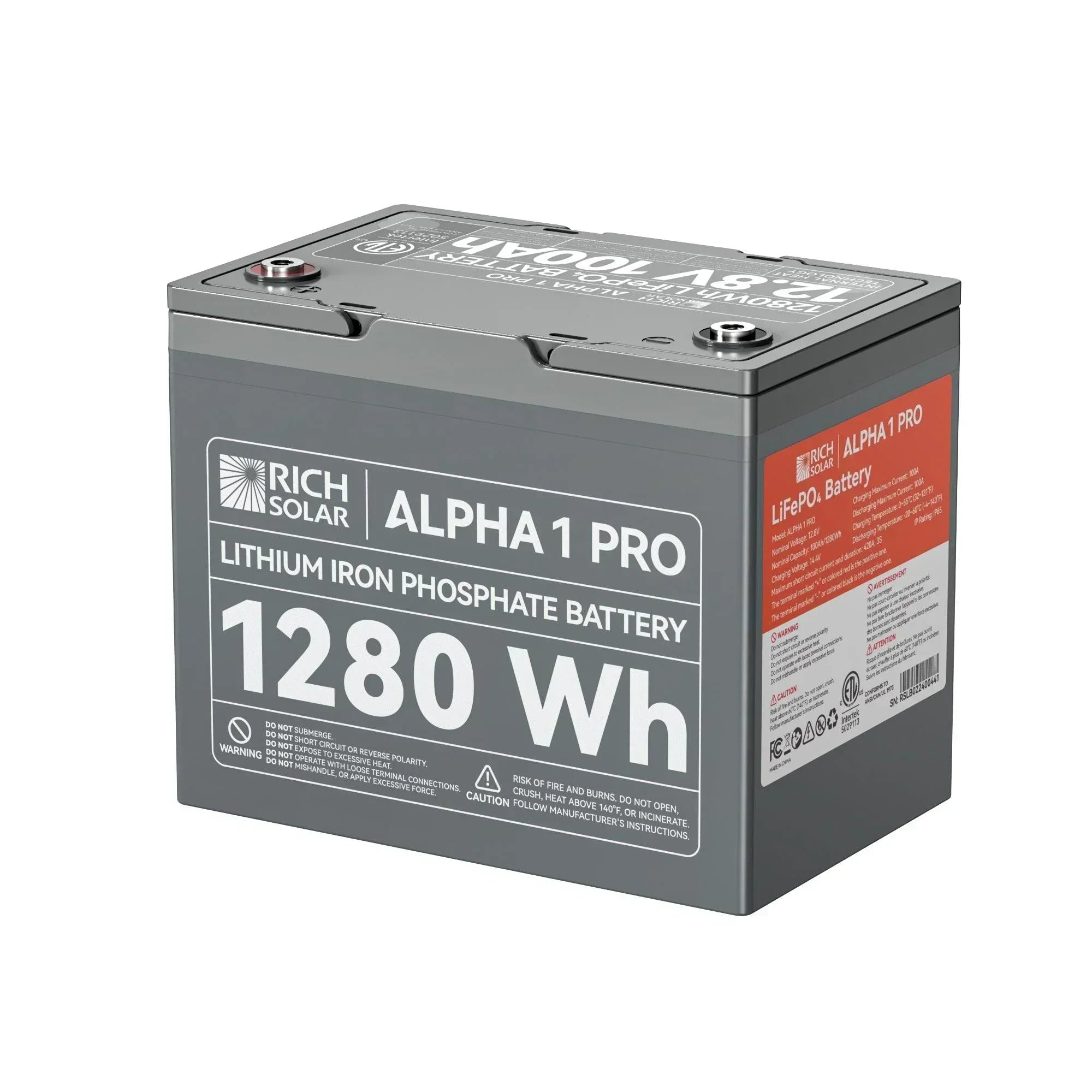 ALPHA 1 PRO | 12V 100Ah LiFePO4 Battery | Premium 12V Lithium Battery for Off-Grid, RVs, Boats | 7,000 Lifetime Cycles | 10 Year Warranty | UL1973 Certified - Green Vista Living