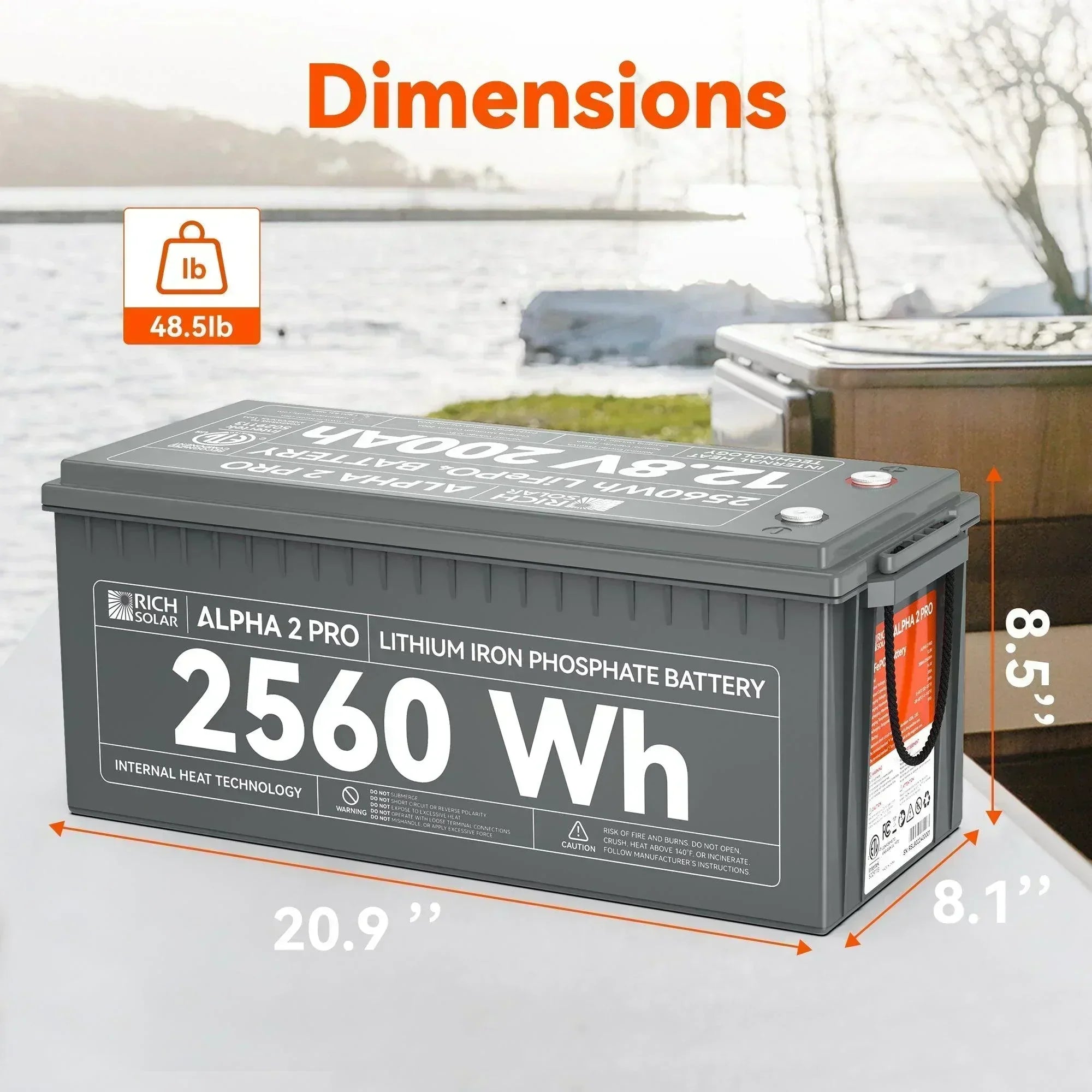 ALPHA 2 PRO | 12V 200Ah LiFePO4 Battery | Premium 12V Lithium Battery for RVs, Cabins, Tiny Homes | 7,000 Lifetime Cycles | 10 Year Warranty | UL1973 Certified - Green Vista Living