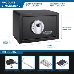 Barska 0.29 Cu. ft Biometric Security Saf