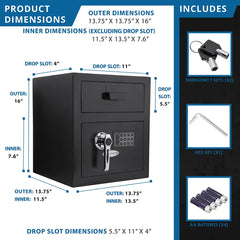 Barska 0.72 Cu. ft Keypad Depository Safe