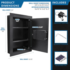 Barska 0.52 Cu. ft Black Biometric Wall Saf