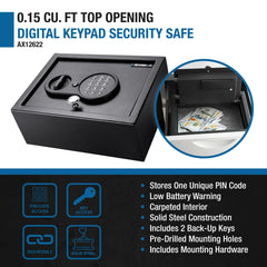 Barska 0.15 Cu. ft Top Opening Keypad Security Safe