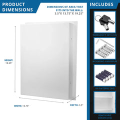 Barska 0.52 Cu. ft Right Opening Wall Safe, White