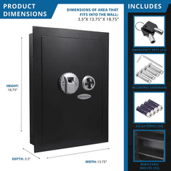 Barska 0.52 Cu. ft Black Biometric Wall Saf