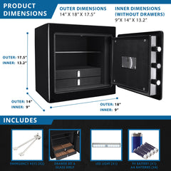 Barska 1.01 Cu. ft Keypad Fireproof Jewelry Safe, Black