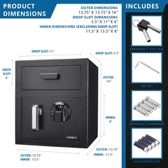 Barska 0.72 Cu. ft Biometric Keypad Depository Safe