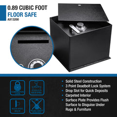 Barska 0.89 Cu. ft Floor Safe With Combination Lock