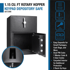 Barska 1.15 Cu. ft Rotary Hopper Keypad Depository Safe