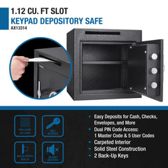 Barska 1.12 Cu. ft Keypad Depository Safe