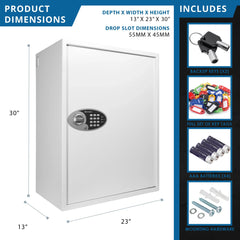 Barska 736 Capacity Adjustable Key Cabinet Digital Keypad Wall Safe