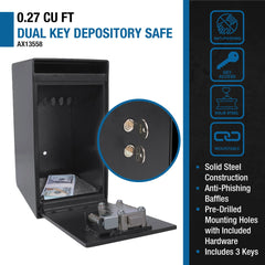 Barska 0.27 Cu. ft Dual Key Depository Safe