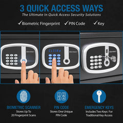 Barska 0.85 Cu. ft Biometric Digital Keypad Security Safe with Interior Light