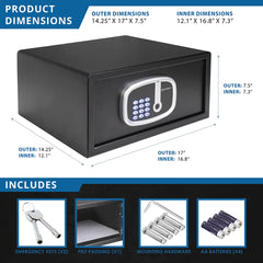 Barska 0.85 Cu. ft Biometric Digital Keypad Security Safe with Interior Light