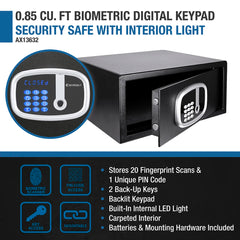 Barska 0.85 Cu. ft Biometric Digital Keypad Security Safe with Interior Light