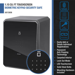 Barska 1.5 Cu. ft Touchscreen Biometric Keypad Security Safe