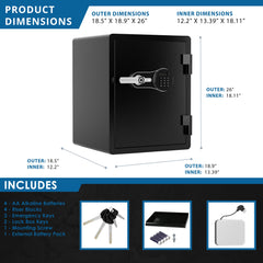 Barska FV PRO 600 Biometric Keypad Fire Resistant Safe
